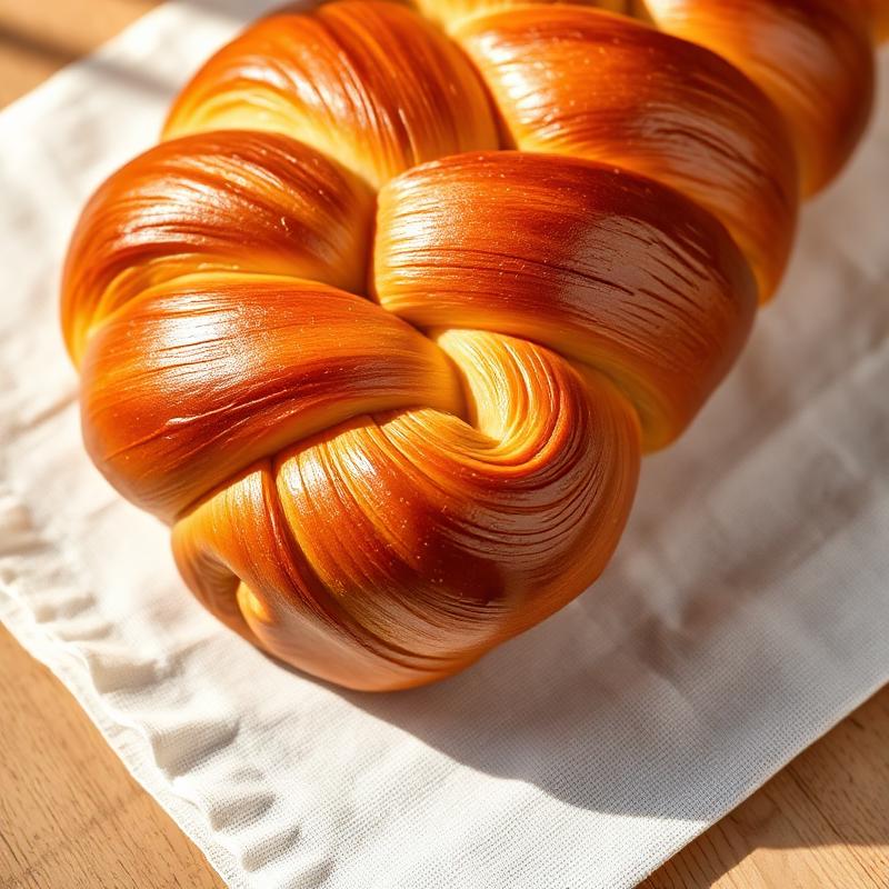Golden braided challah